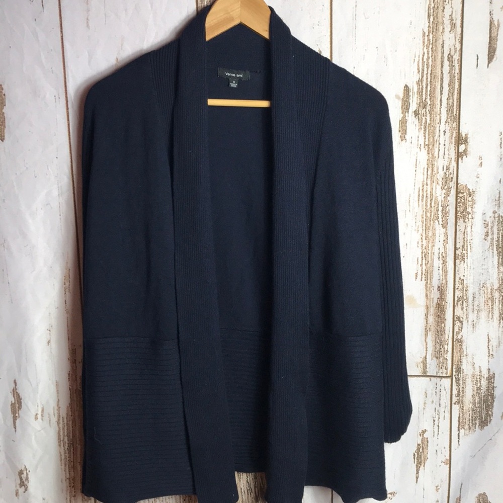 Blue open cardigan